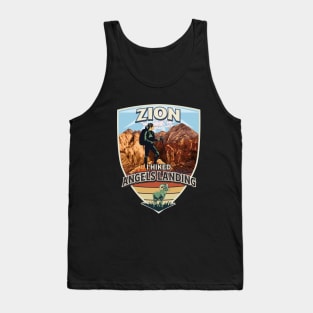 I Hiked Angels Landing in Zion National Park with Bighorn Sheep and Hiker Design for Women Tank Top